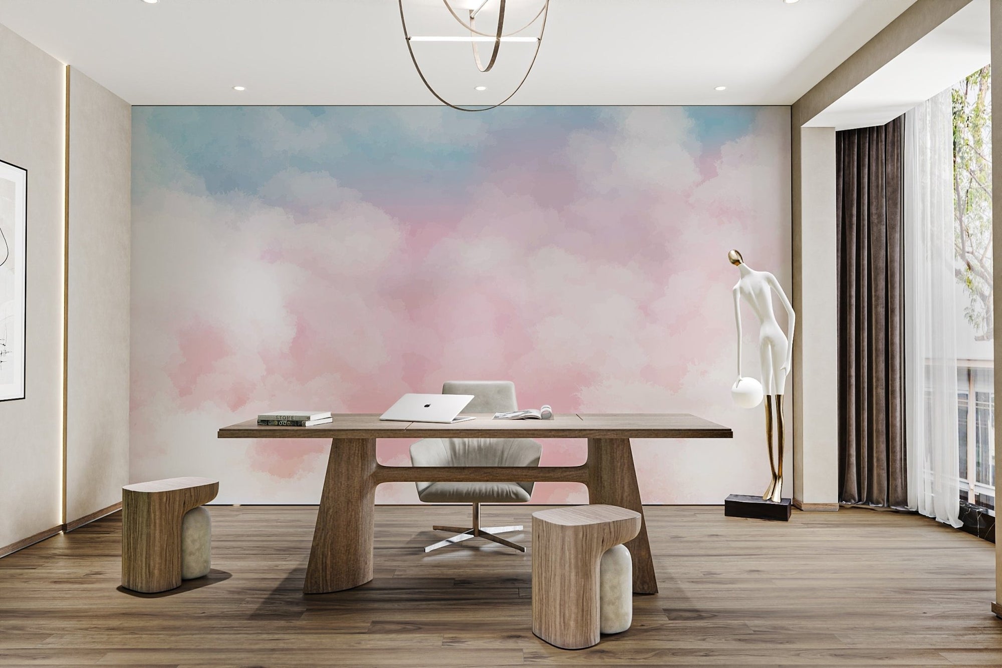 Serene cotton candy hues wallpaper mural C215