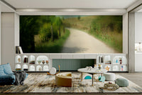Serene Country Pathway Art Print | Tranquil Landscape Photography Wall Mural
