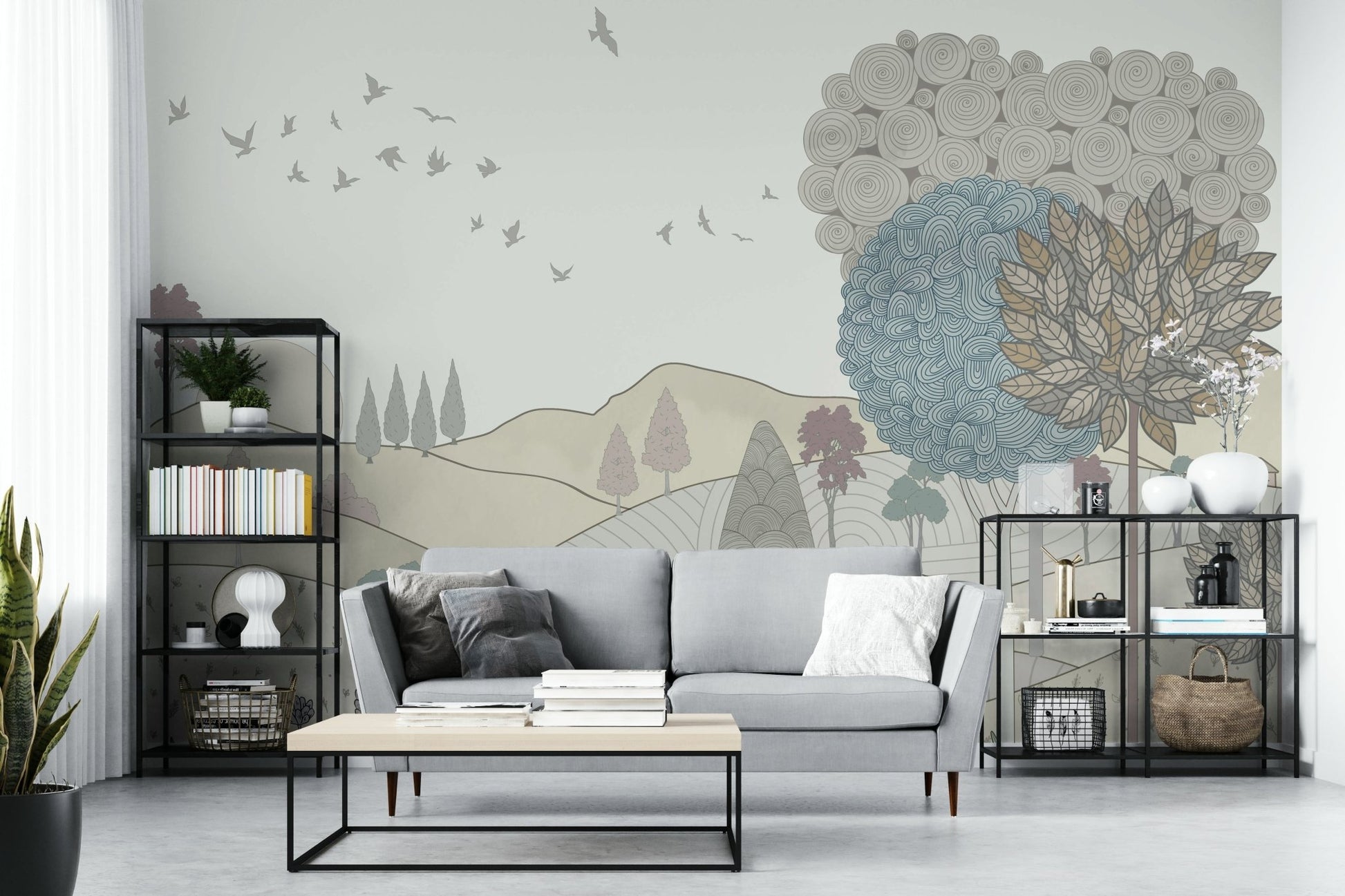 Serene Countryside Dreamscape Wallpaper