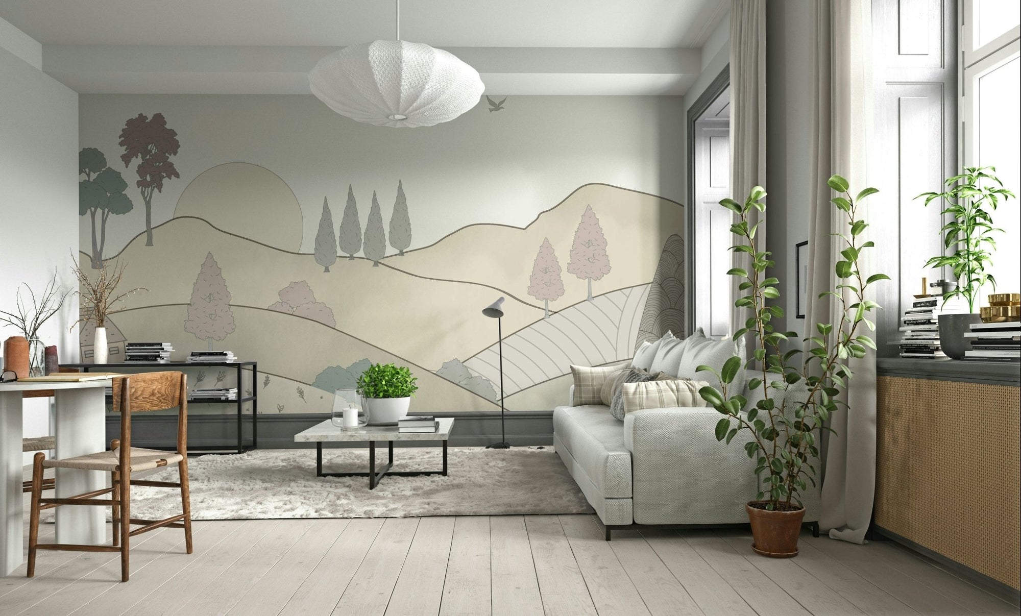 Serene Countryside Dreamscape Wallpaper GD051