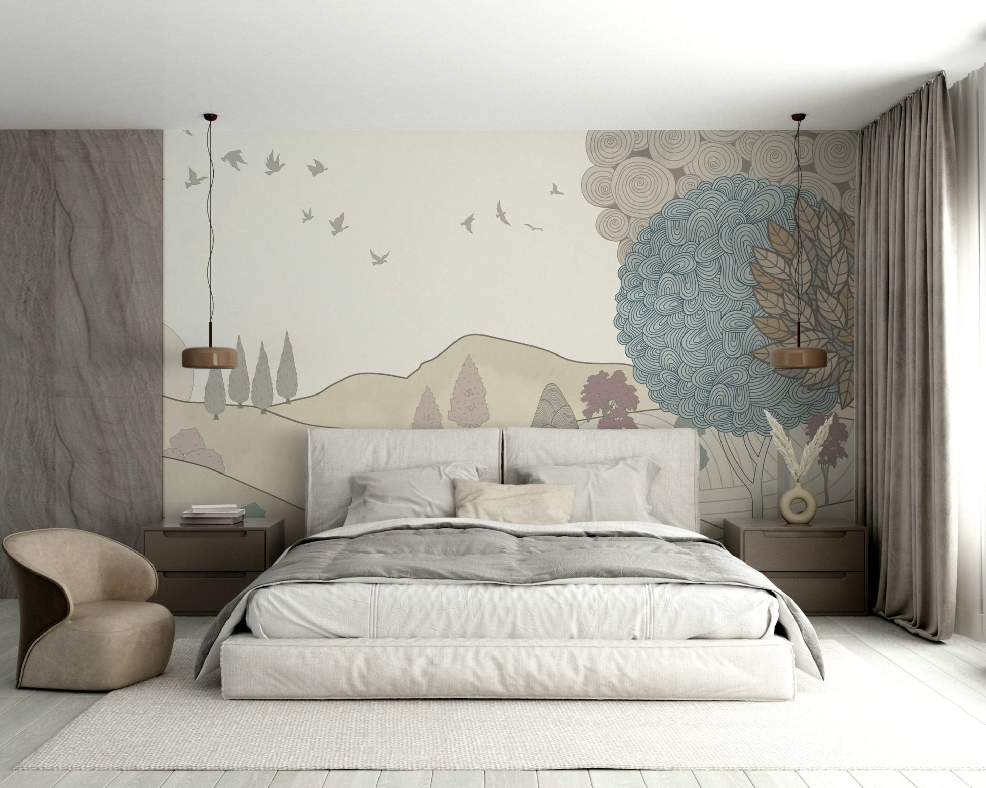 Serene Countryside Dreamscape Wallpaper