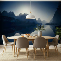 Zen inspired wall mural for a quiet meditation room or study.