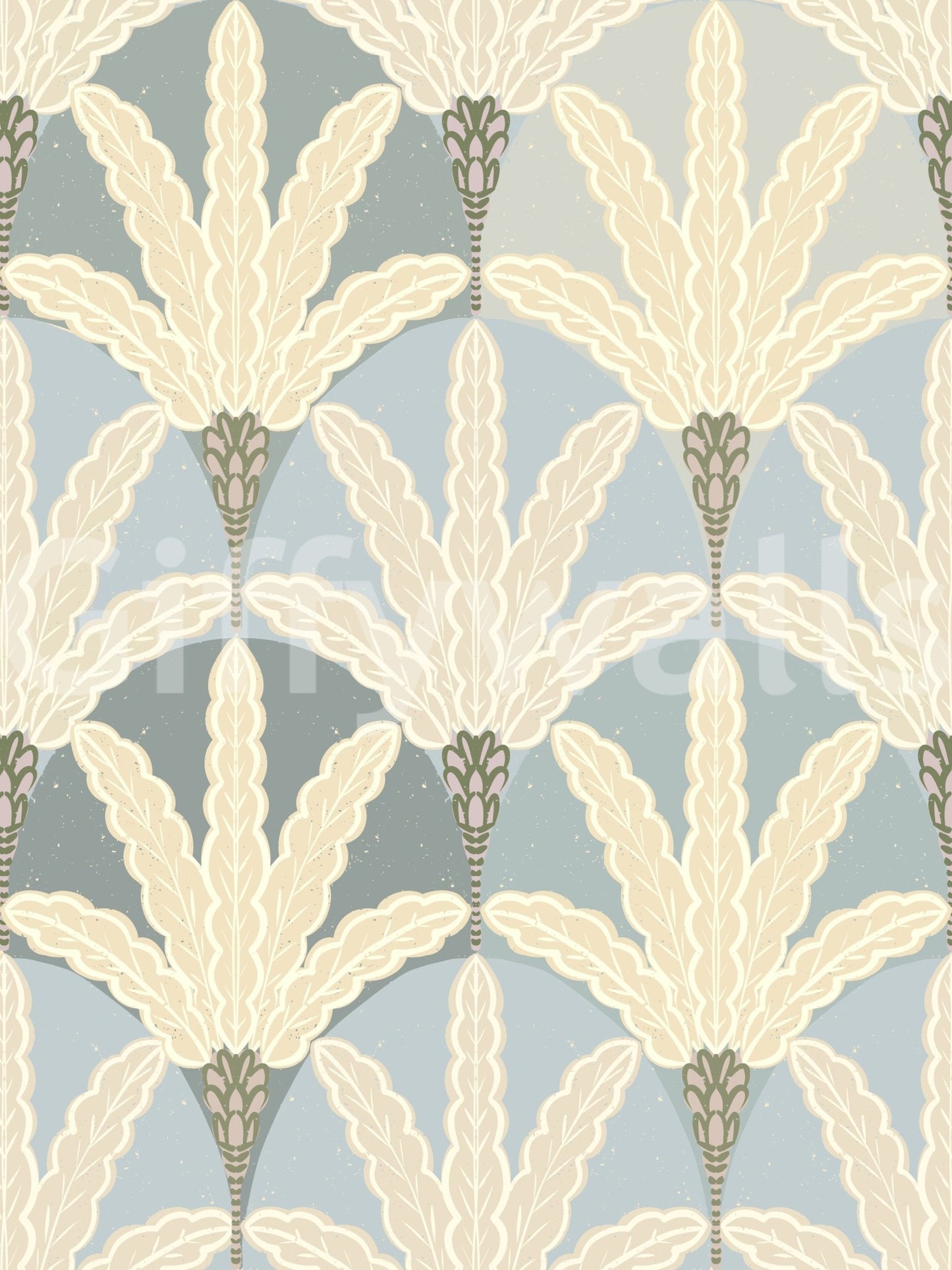 Minimal leaf design appears in Serene Deco Foliage wallpaper, GD9219