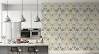 Kitchen room features Serene Deco Foliage wallpaper decorative pattern, GD9219