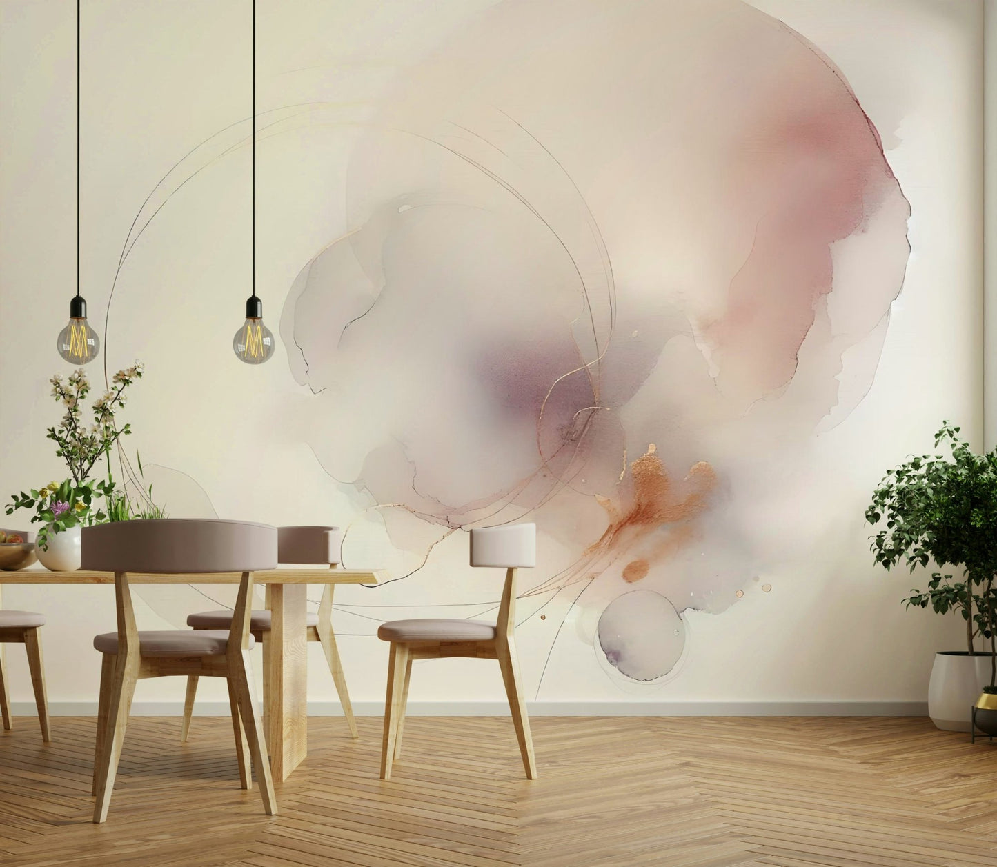 Elegant Serene Drift Wall Mural with soft hues

