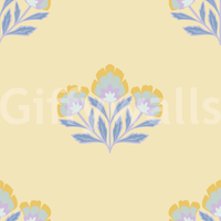 Serene Flora decorative repeated mural, small scale flower design.