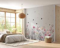 Serene floral orchard wallpaper mural for interiors A310