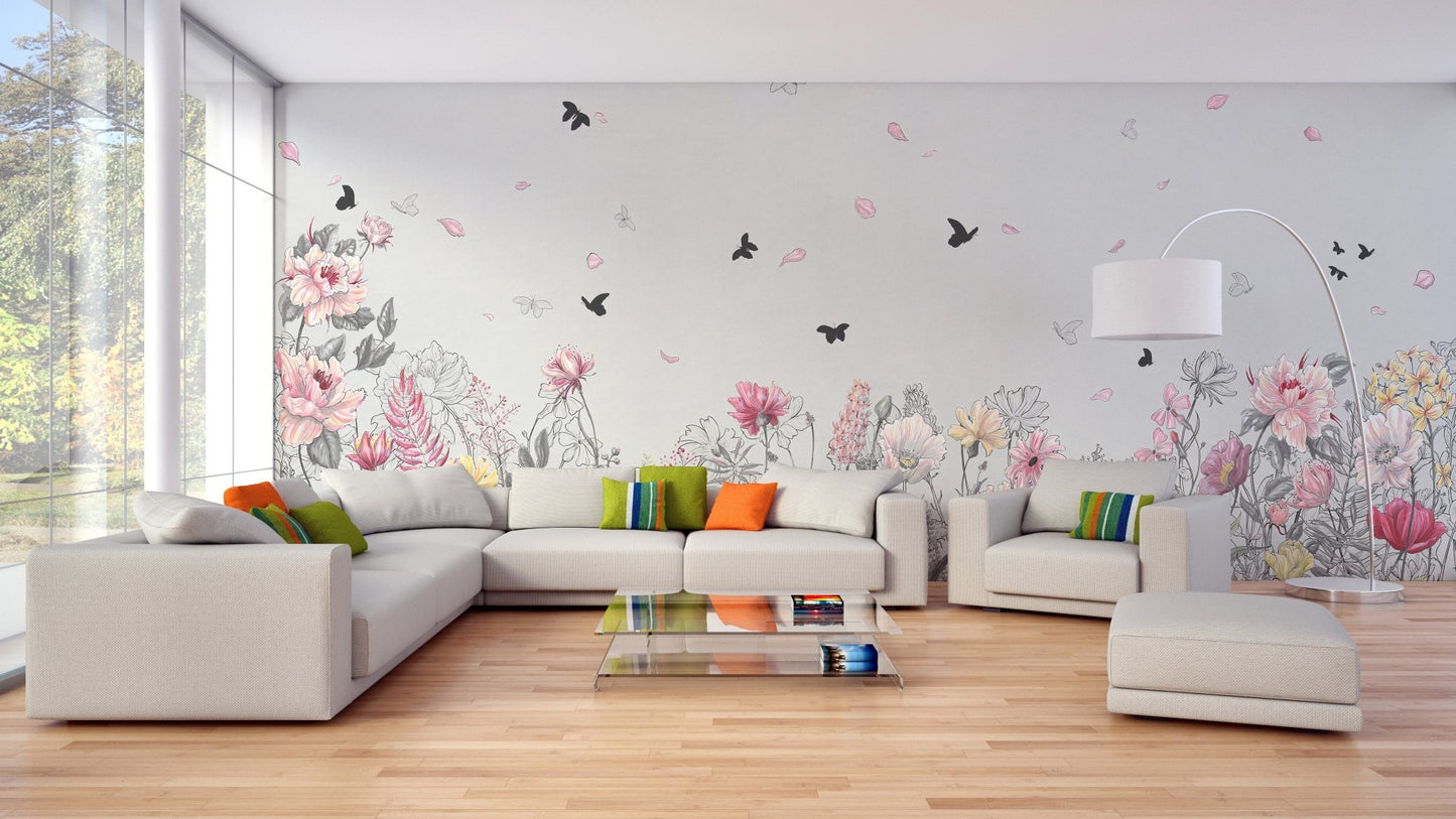 Serene Floral Orchard Wallpaper Murals - Giffywalls A310