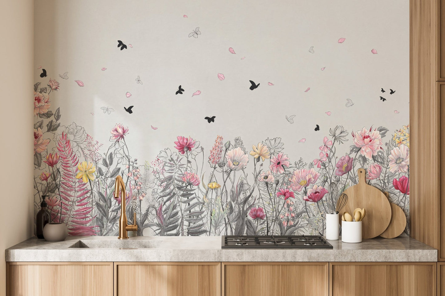 Serene Floral Orchard Wallpaper Murals - Giffywalls A310