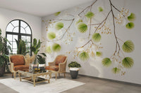 Relaxing botanical wallpaper for interiors


