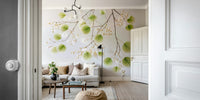 Full view of Serene Foliage wall mural

