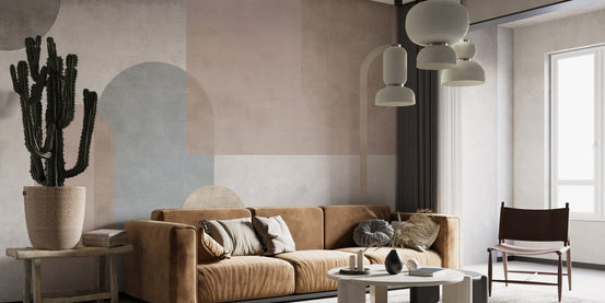 Serene geometry wallpaper mural for living room, C280
