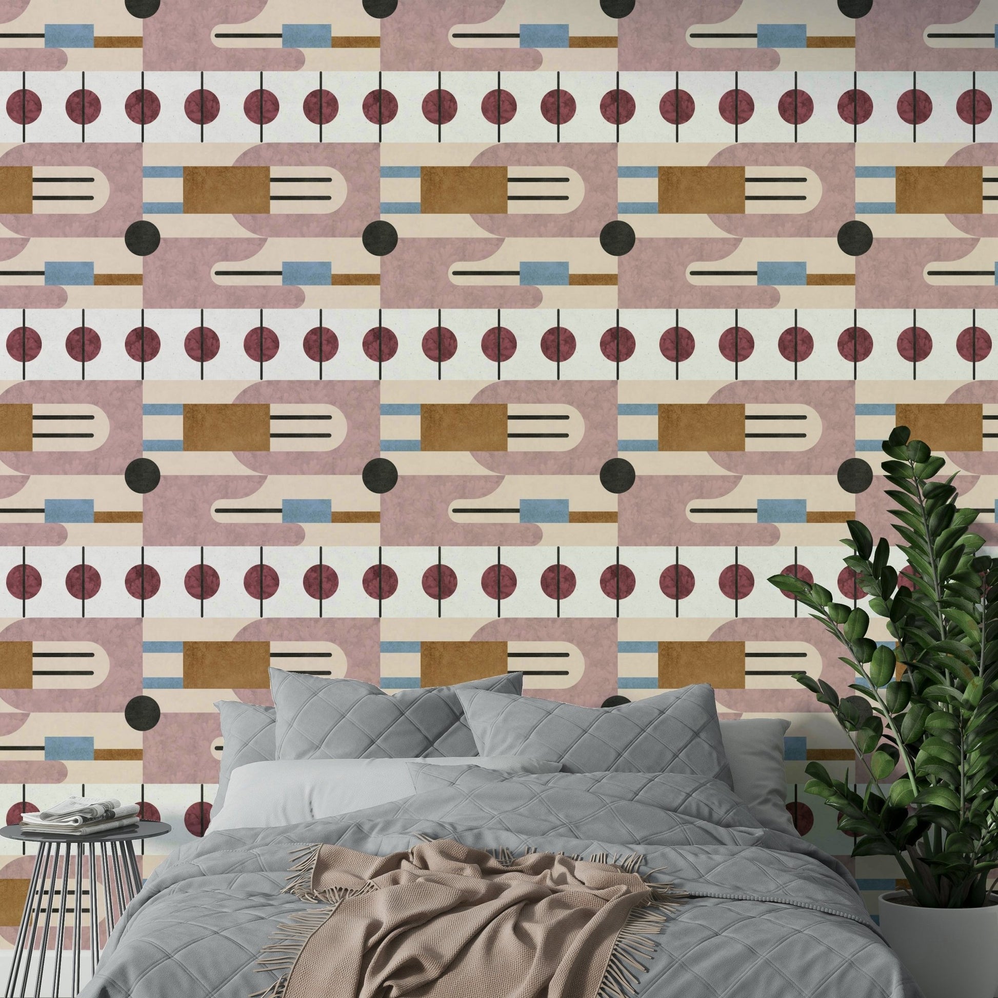 Soft abstract shape mural wallpaper

