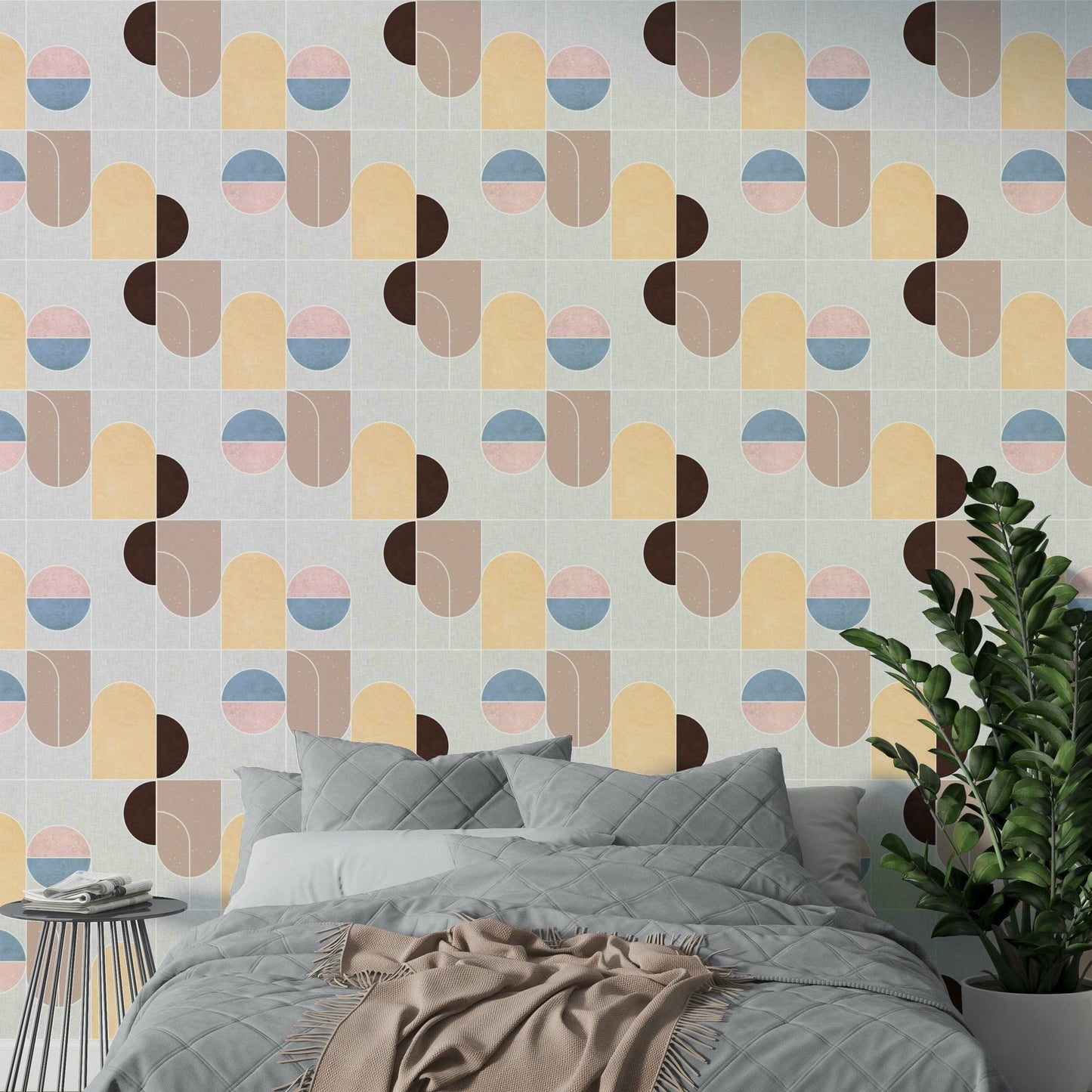 Beige and blue abstract wallpaper

