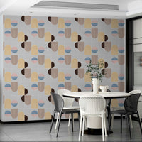 Pastel geometric shape wall design

