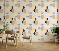 Contemporary abstract shape mural

