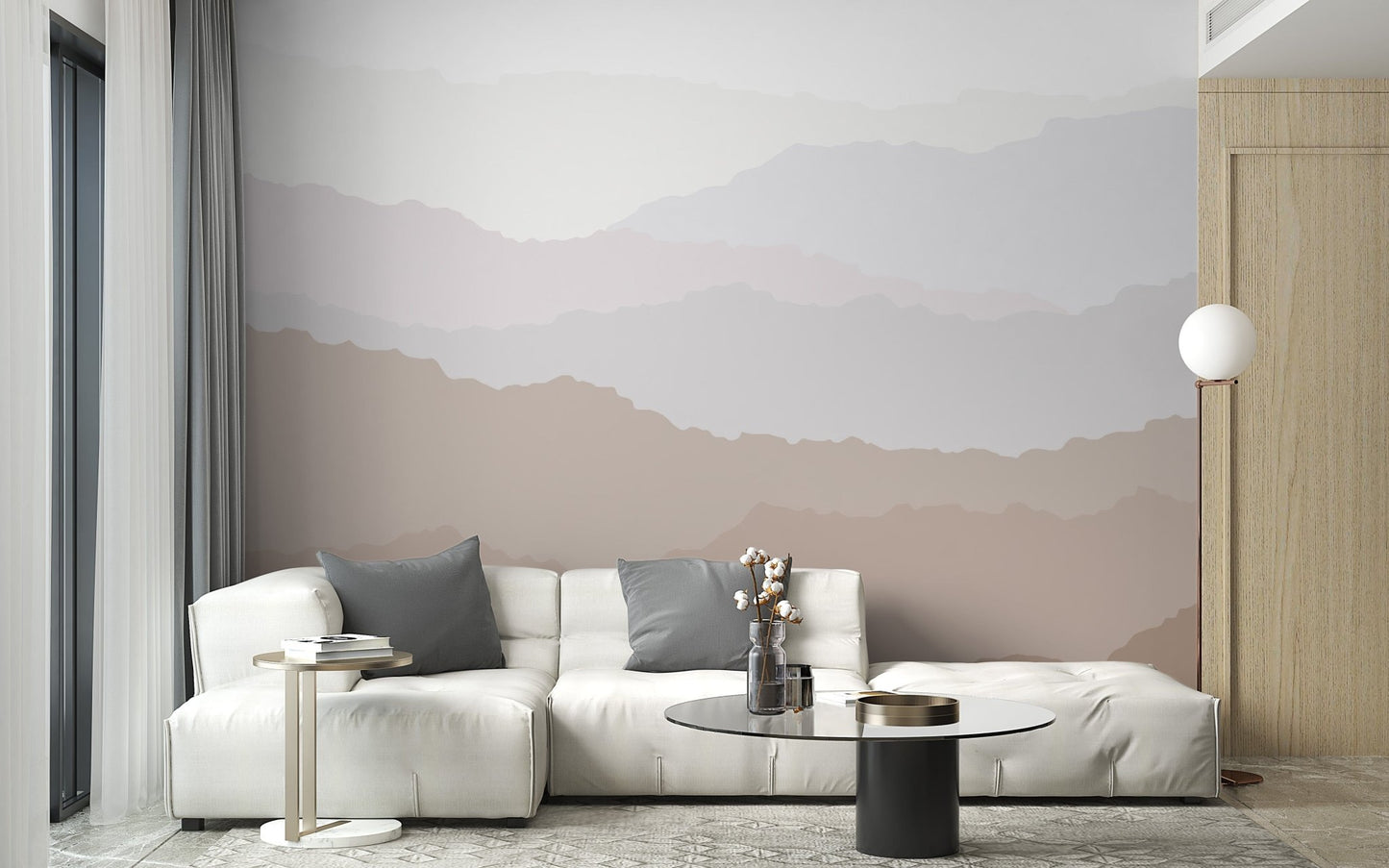Gentle mountain layers in gradient tones, C04