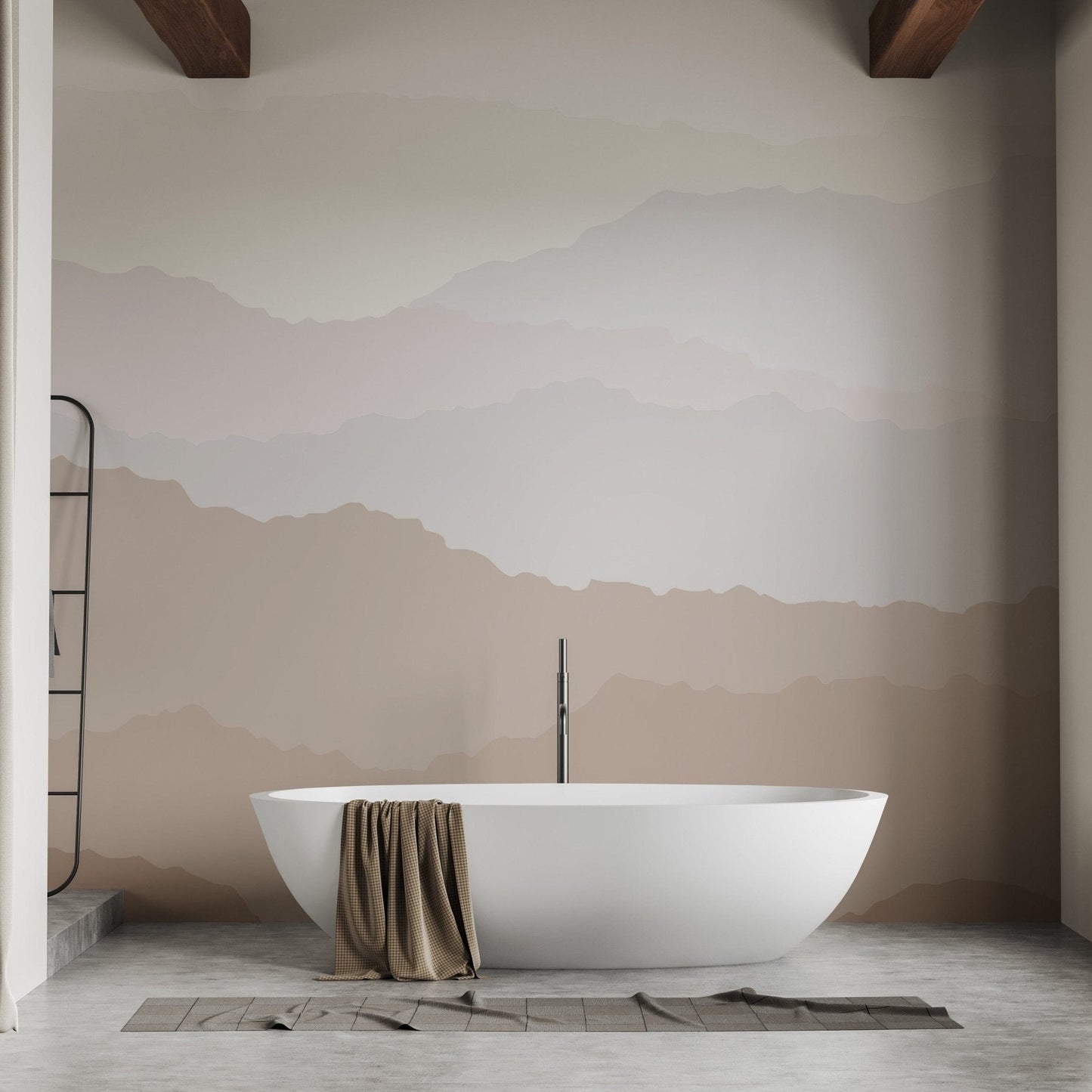 Calming gradient mountain scape design, C04