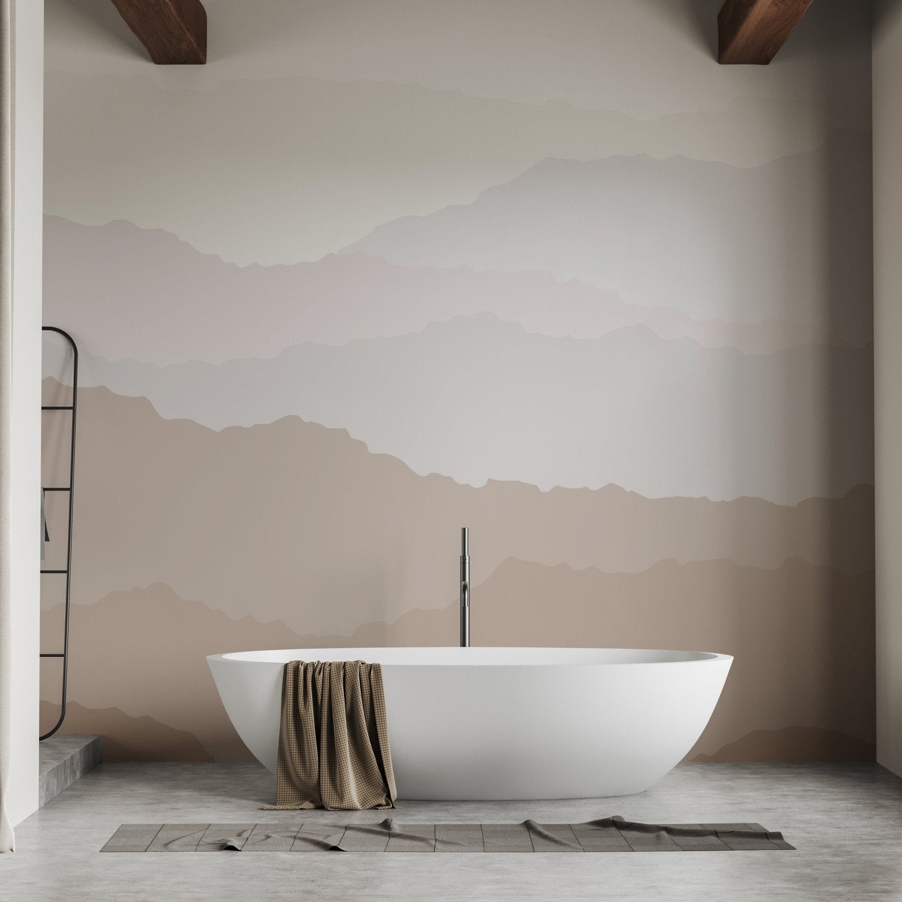 Calming gradient mountain scape design, C04