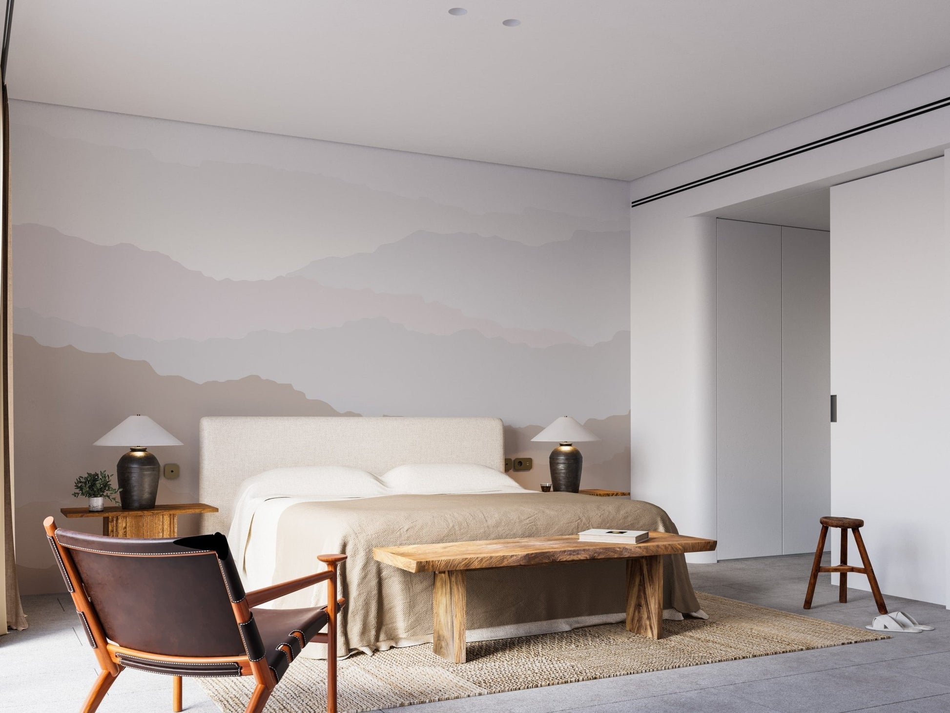 Tranquil gradient hills mural decor, C04