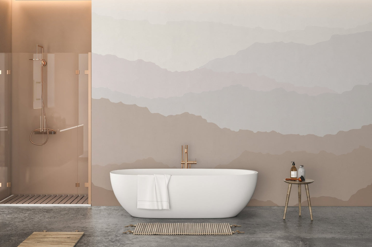 Artistic serene peaks wall mural, C04