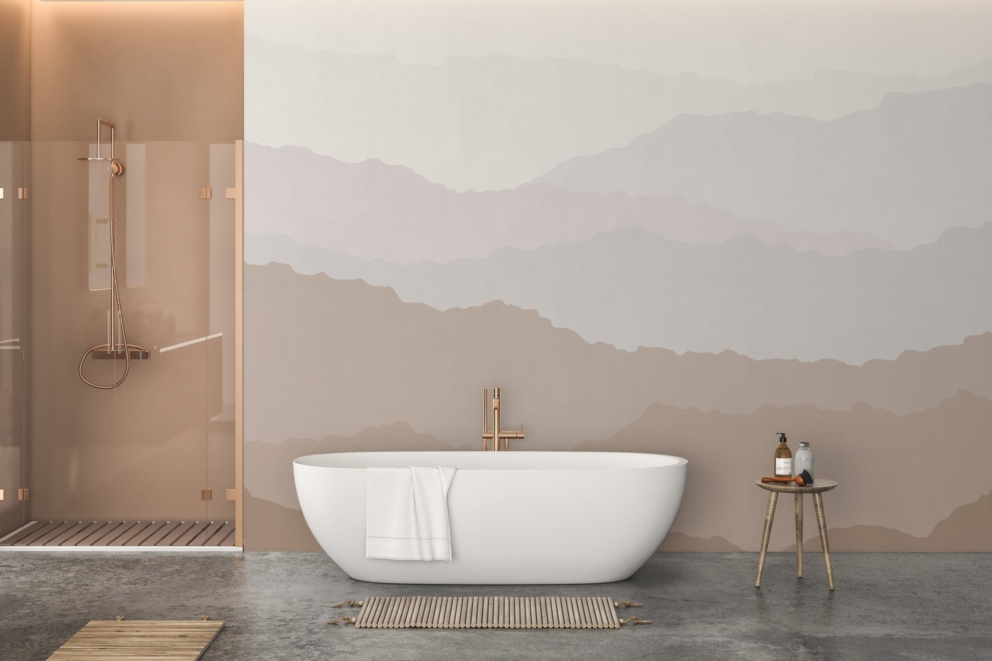 Artistic serene peaks wall mural, C04