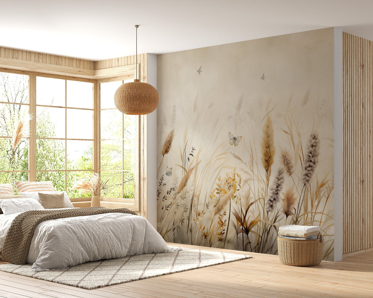 Serene Grassland Butterfly Wallpaper Mural - Giffywalls