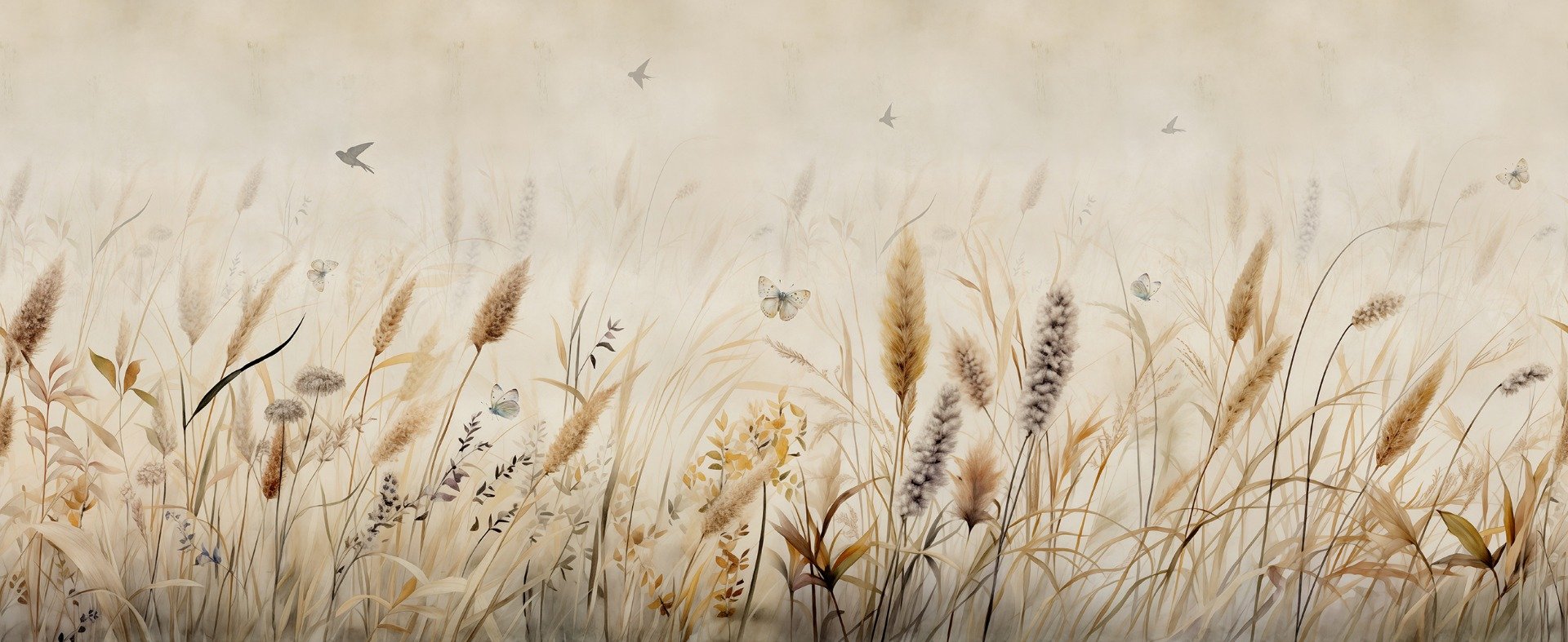 Serene Grassland Butterfly Wallpaper Mural