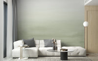 Serene Green Watercolor Mural - Giffywalls