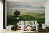 Serene Hills wallpaper with smooth gradient hills art

