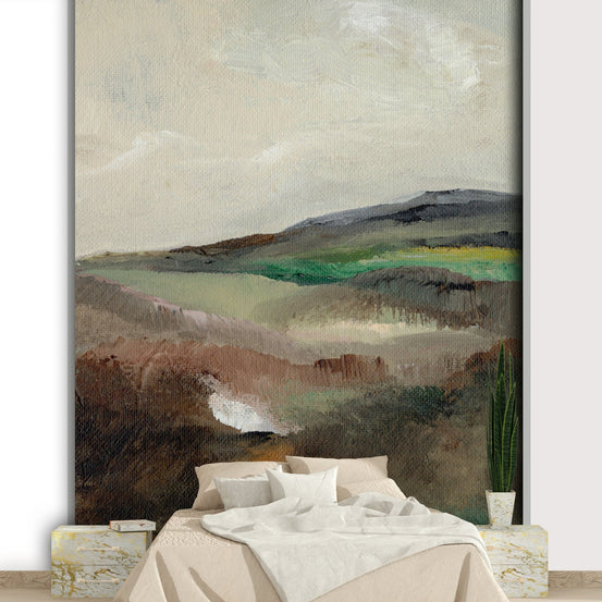 Serene Hillscape Wall Mural with soft hills, GD899
