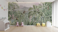 Jungle mural featuring lush green foliage
 B729