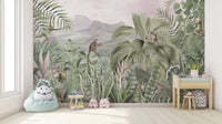 Serene rainforest wallpaper with monkeys
 B729