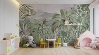 Tropical wallpaper with playful monkeys
 B729