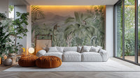 Wildlife-inspired tropical wallpaper mural