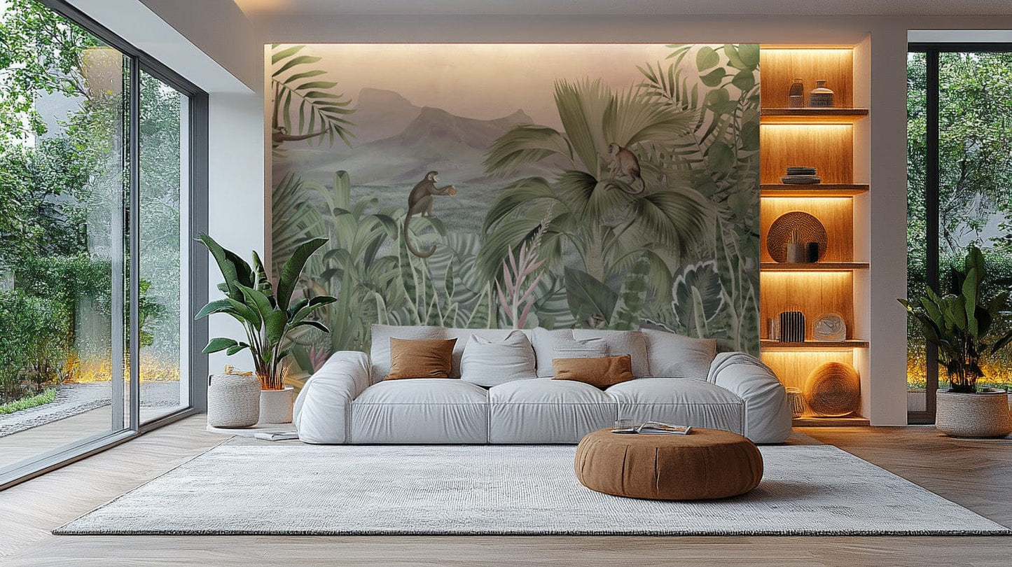 Botanical jungle wallpaper for interiors
