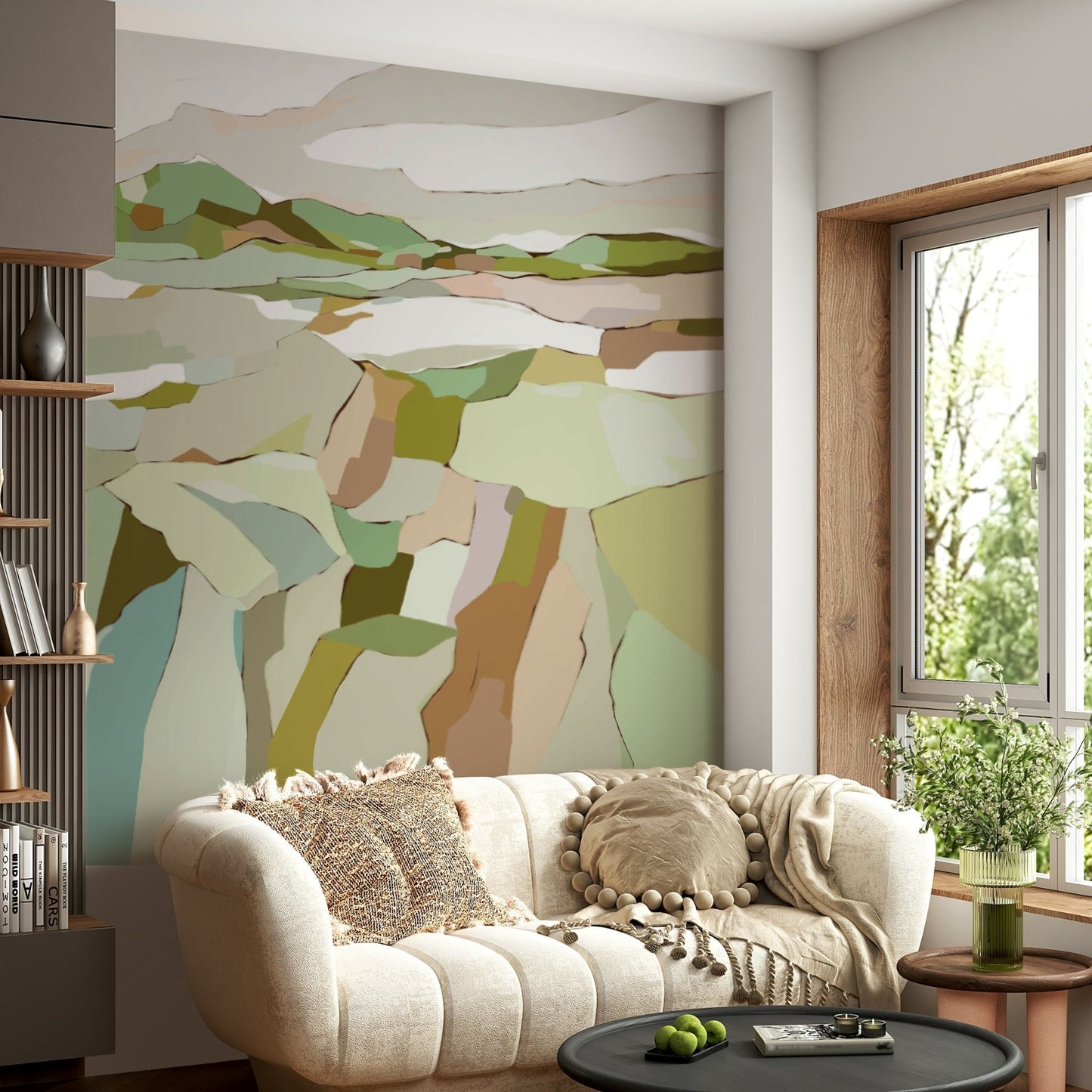 Quiet space with soft hills and sky wallpaper

