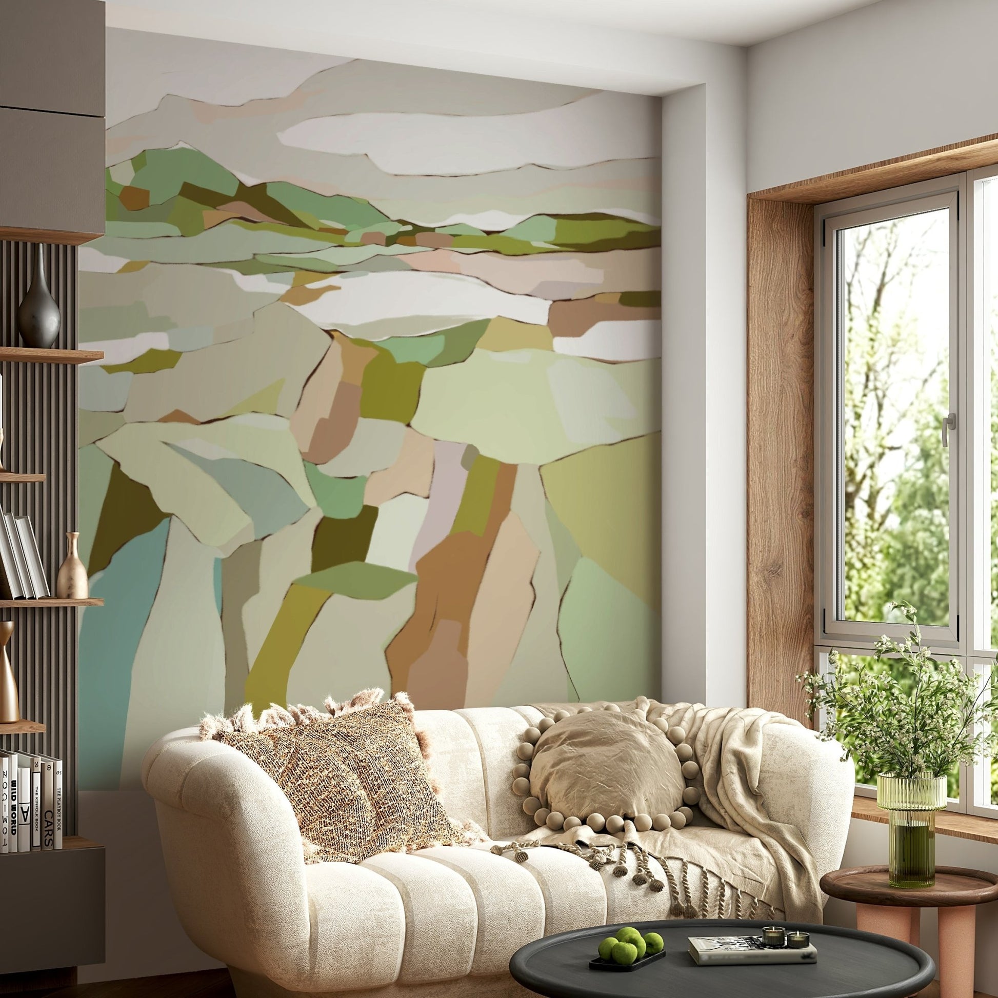 Quiet space with soft hills and sky wallpaper

