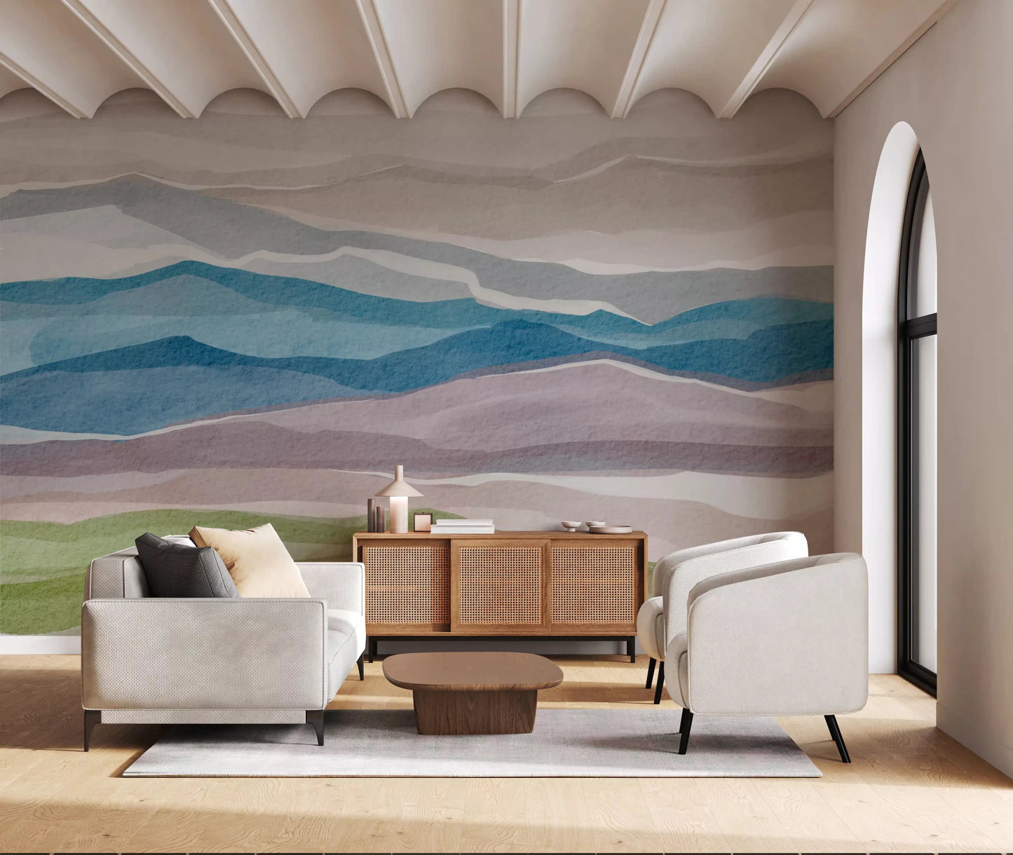 Serene Layered Horizons Wall Mural