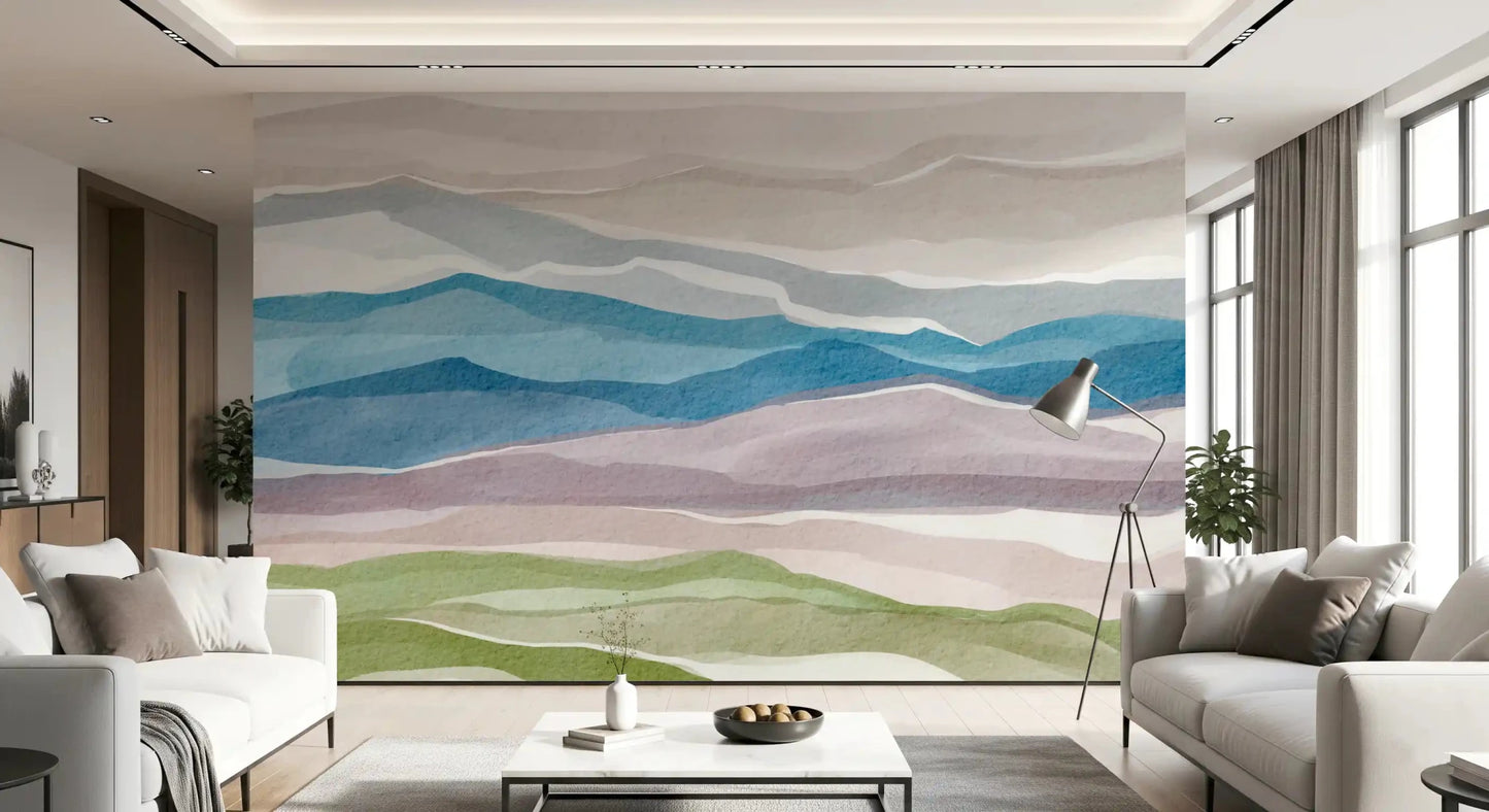 Serene Layered Horizons Wall Mural