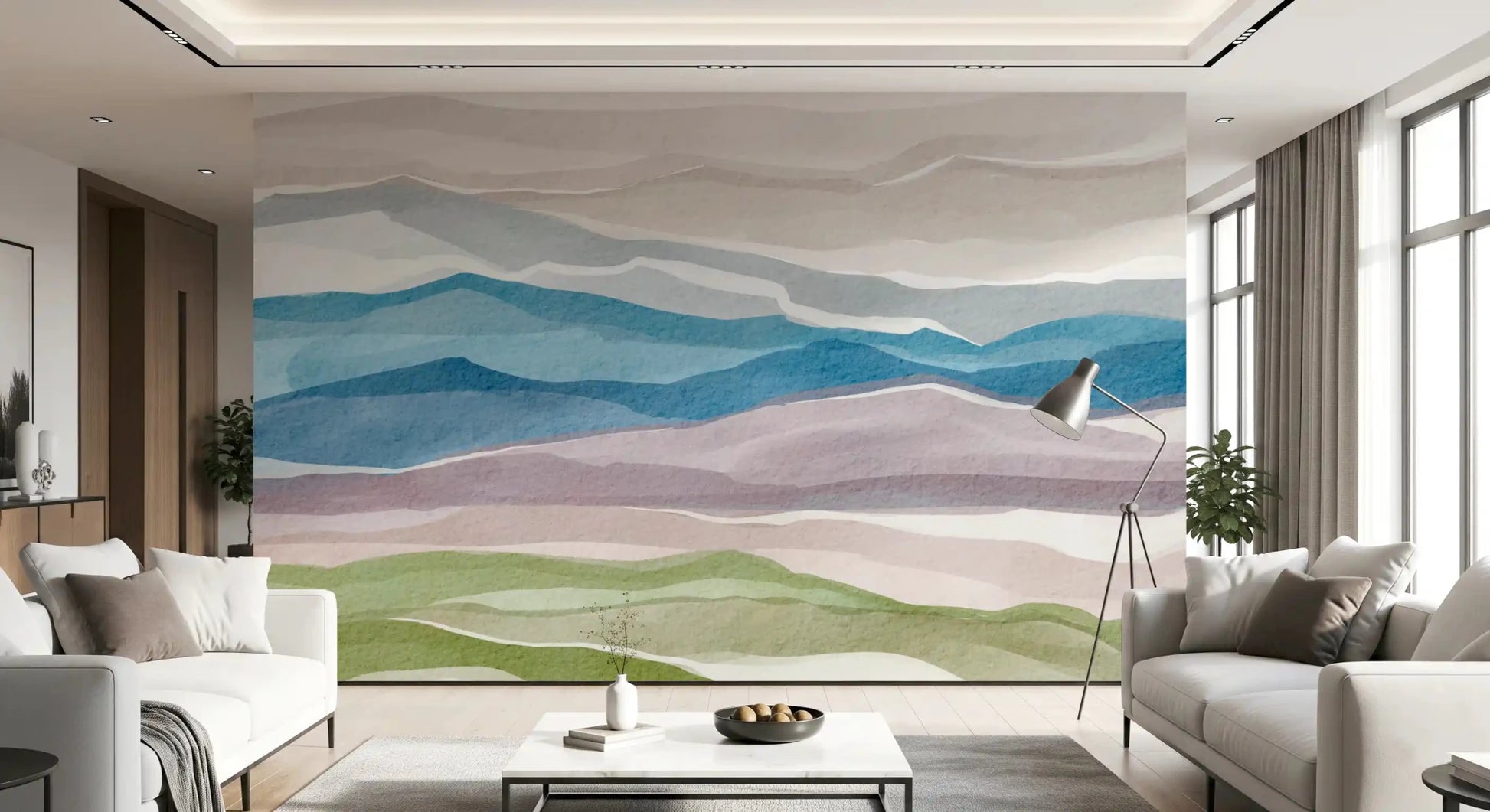 Serene Layered Horizons Wall Mural