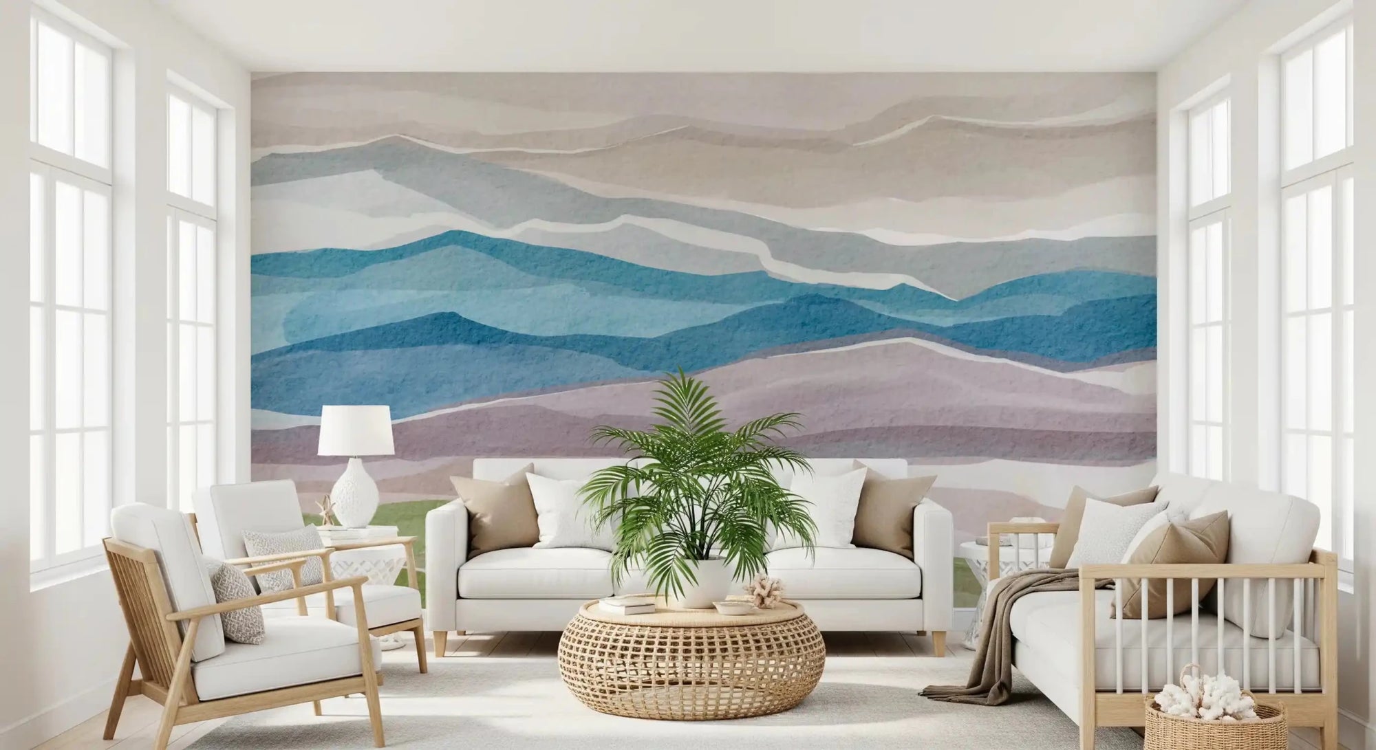 Serene Layered Horizons Wall Mural, GD9097