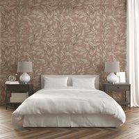 Neutral botanical mural wallpaper, GD999