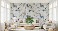 Modern Serene Leaf Sway Wall Mural with airy branch and leaf pattern, GD9031