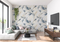Serene Leaf Sway Wall Mural showing layered leaf silhouettes in motion, GD9031
