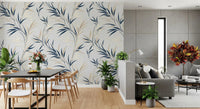 Dining area styled with Serene Leaf Sway Wall Mural in soft botanical tones, GD9031