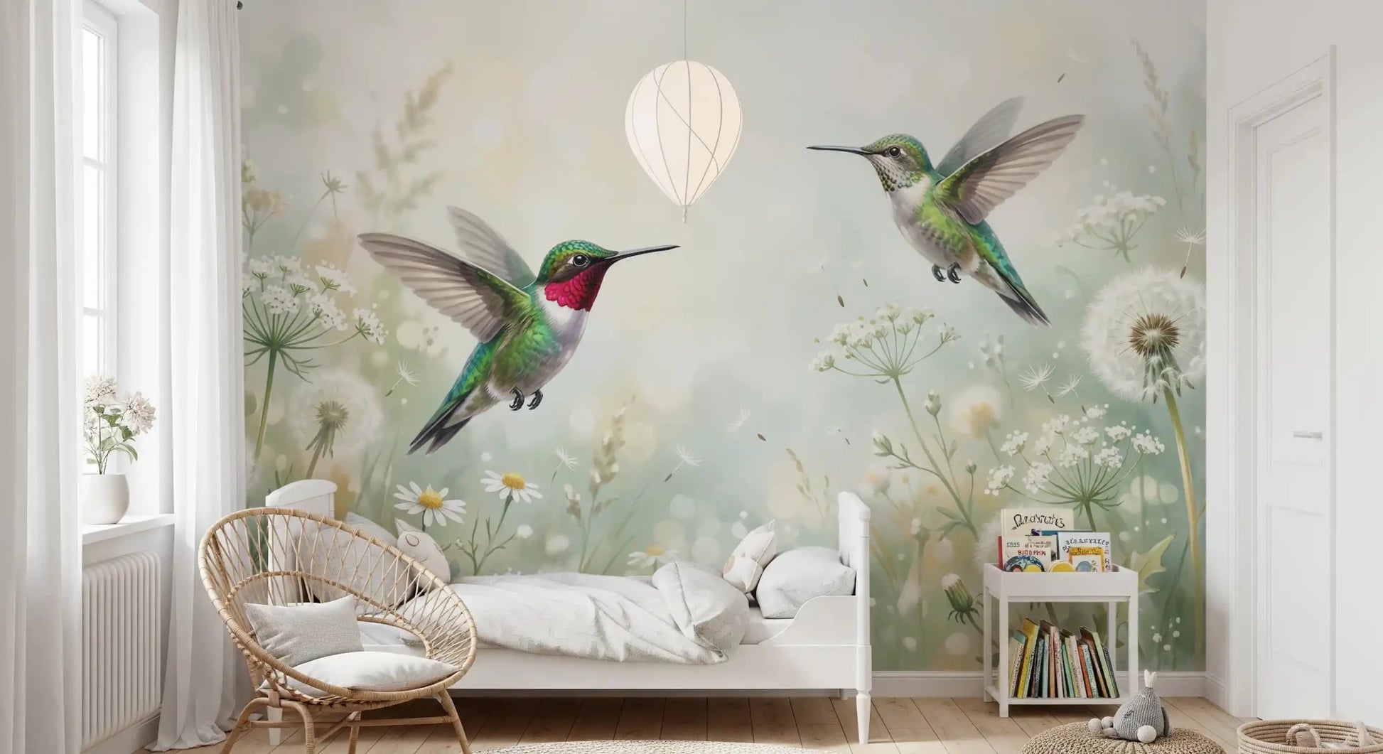 Serene Meadow Hum & Bloom Wall Mural