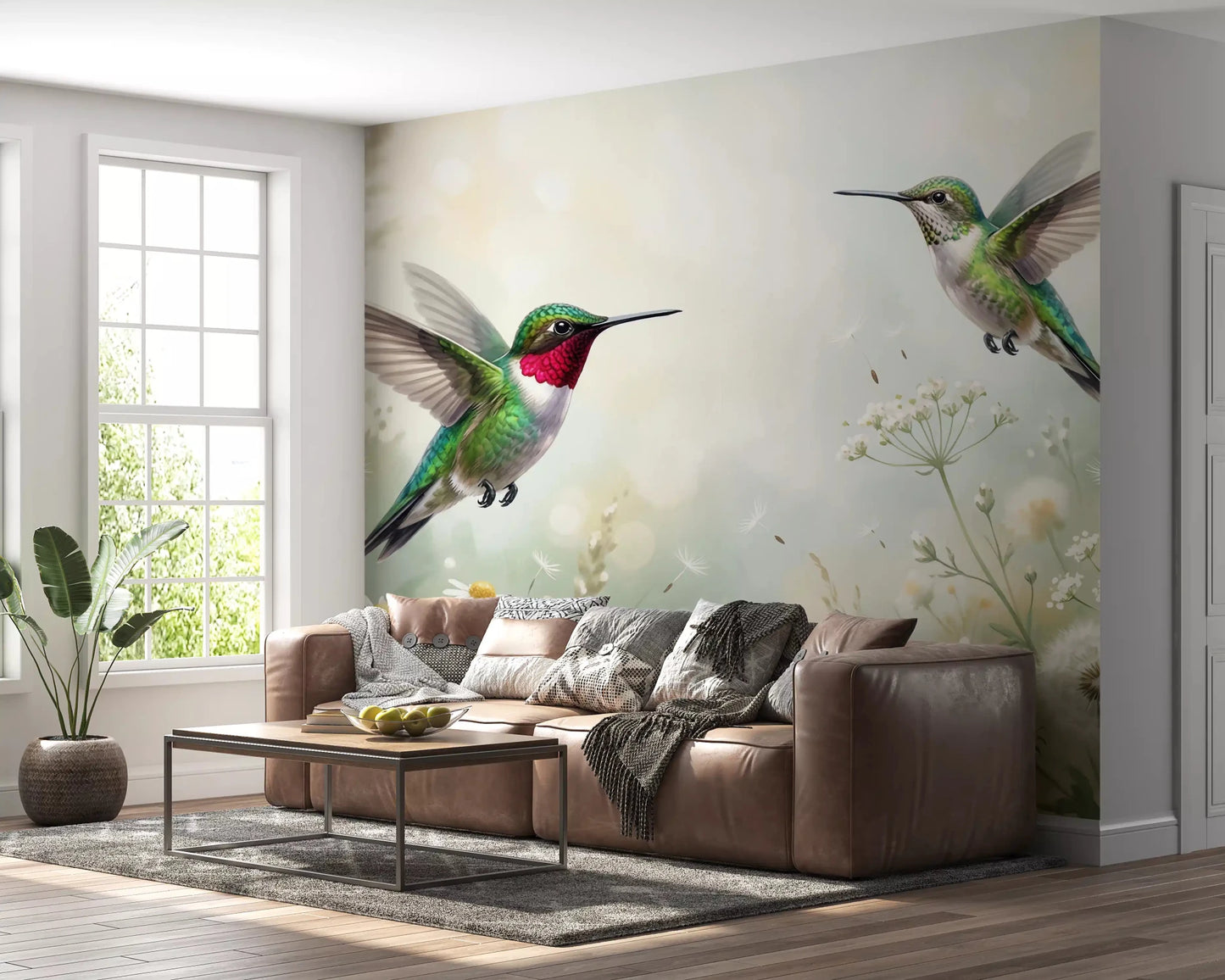 Serene Meadow Hum & Bloom Wall Mural