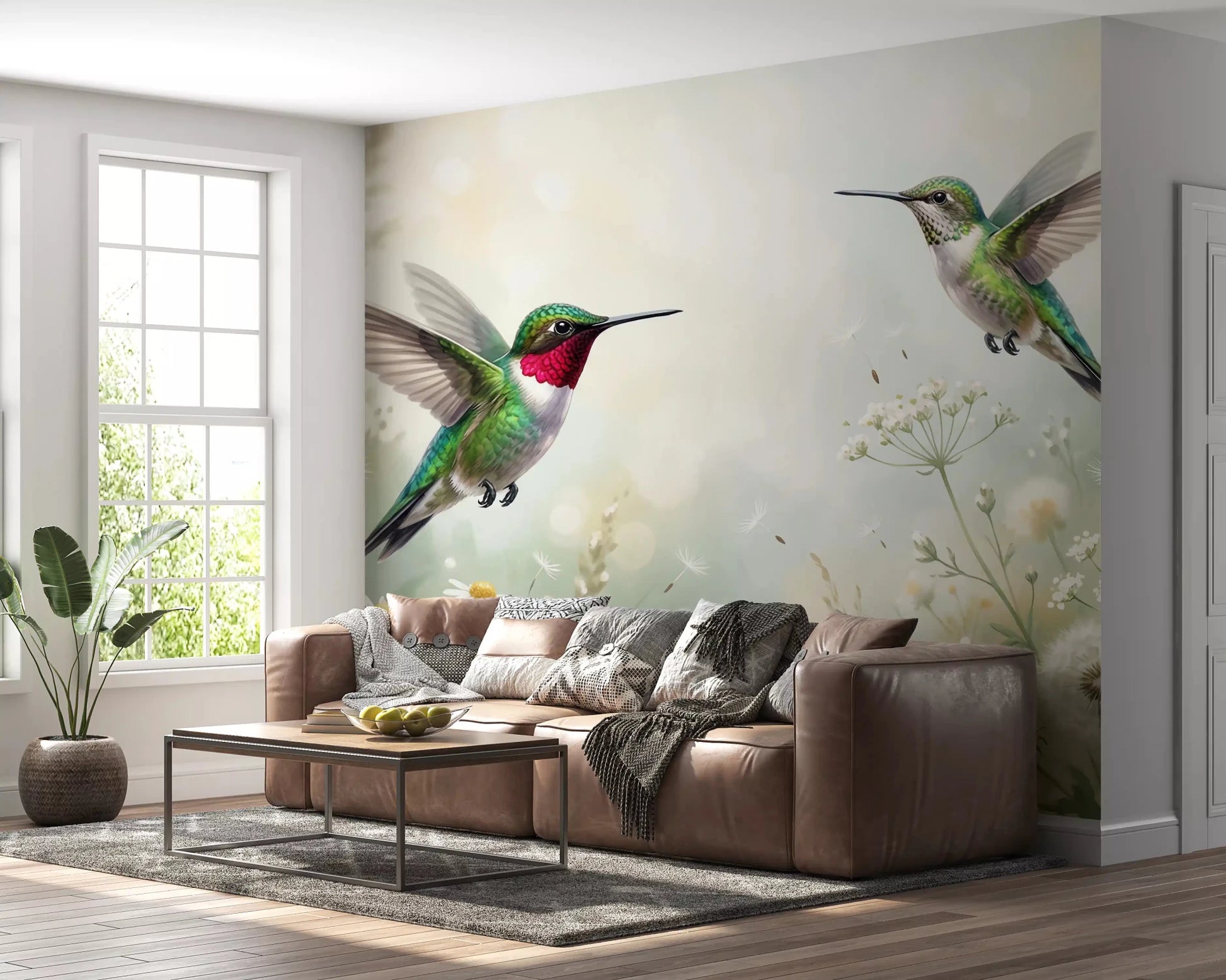 Serene Meadow Hum & Bloom Wall Mural