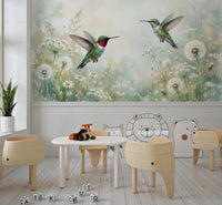 Serene Meadow Hum & Bloom Wall Mural